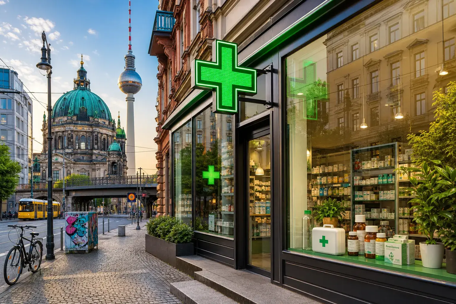 Apotek och sjukvård i Berlin illustration